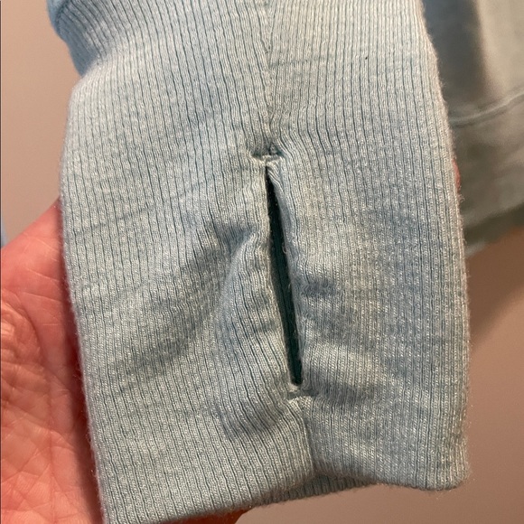 Athleta Light Blue V-Neck Sweatshirt (so soft!); size medium - Picture 3 of 7